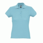 POLO PERSONNALISABLE FEMME EN COTON MAILLE PIQUÉE 170 BLEU ATOLL