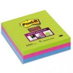 POST-IT LOT 3 BLOCS DE70F STICKY LIGNÉ 10X10CM. COLORIS NÉON CITRONVERT,FUSCHIA,TURQUOISE BP333 675-3SSMX