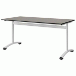 TABLE MALIBU 160X80 T6 DL STRA GRIS U727/NOIR BLC 9016
