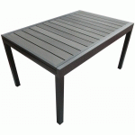 TABLE DE JARDIN EXTENSIBLE EN ALUMINIUM AVEC PLATEAU COMPOSITE BYRON - 135 X 90 X 73 CM - GRIS FONCÉ