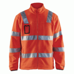 VESTE POLAIRE HAUTE VISIBILITÉ ROUGE FLUORESCENT TAILLE M - MANUTAN COLLECTIVITÉS