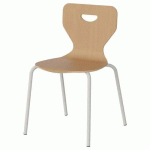 CHAISE MALIBU 4P - T4 - COQUE HÊTRE / ACIER BLANC 9016 - MANUTAN EXPERT