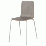 CHAISE MALIBU 4P T7 COQUE BÉTON CHIC F186 / ACIER BLANC 9016