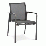 FAUTEUIL EMPILABLE RHODOS ANTHRACITE/ANTHRACITE 4 PIÈCES