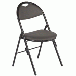 LOT 4 CHAISES PLIANTES CLAP PIEDS NOIR AVEC ACCROCHES TISSU ENDUIT PVC M2 TAUPE - MANUTAN COLLECTIVITÉS