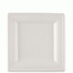 LOT DE 3 - ASSIETTE EN CANNE À SUCRE, CARRÉ, 200 X 200 MM