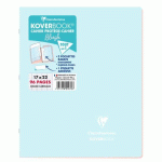 LOT DE 10 - CAHIER PIQUÉ KOVERBOOK BLUSH 17X22CM 96 PAGES GRANDS CARREAUX COUVERTURE POLYPROPYLÈNE OPAQUE BICOLORE - BLEU GIVRÉ/CORAIL