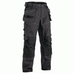 PANTALON DE TRAVAIL X1900 ARTISAN CORDURA® NYCO GRIS FONCÉ/NOIR T:42L - BLAKLADER