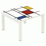 TABLE BASSE EASY OFFICE 114X60 CM PIED BLANC PLATEAU DESIGN - MANUTAN EXPERT