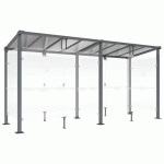 ABRI FUMEURS MILAN 5M BARDAGES FOND/LATÉ. VERRE GRIS PROCITY - PROCITY