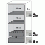 ARMOIRE SÉCURITÉ S-CLASSIC-90 S90.129.060.WDAS GRIS CLAIR