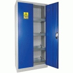 ARMOIRE STOCKAGE HAUTE 2PORTES 4BACS DE RÉTENTION GRIS/BLEU - TRIONYX