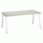 BUREAU DROIT INDIVIDUEL CHÊNE CLAIR 180 X 80 CM, PIÉTEMENT MÉTAL BLANC - ARCH
