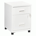 CAISSON MOBILE MÉTAL BUDGET 2 TIROIRS BLANC
