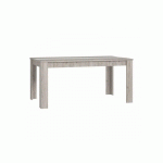 TABLE DE REPAS RECTANGULAIRE BOIS/BLANC - LUGA - L 160 X L 90 X H 75 CM - BOIS CLAIR