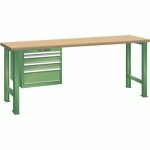 ÉTABLIS VERT 1500X750X890 CAP. 600KG ET 4 TIR. 75KG - LISTA