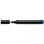 FABER CASTELL MARQUEUR PERMANENT GRIP 1503, RÉSISTE À L'EAU, POINTE BISEAUTÉE, COLORIS BLEU