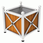 JARDINIÈRE AC/BOIS PROVINCE BOULE 80X80 BAC CHÊNE/BLANC 9010 - PROCITY