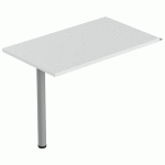 RETOUR ISIA 120 X 60 CM + 1 PIED MÉTAL CHÊNE GRIS/ALU - MBA