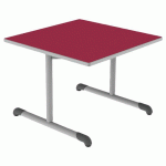 TABLE BANDANA 80X80 T3 DL STRAT POLYURÉTH. CERISE GRIS/9006 - MOBIDECOR