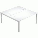 BENCH 2 POSTES DÉPART PIED MÉTAL TRENDY 160CM - BLANC - GRIS - ARTARREDI