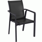 FAUTEUIL EXTÉRIEUR- POLYPROPYLÈNE- TEXTILÈNE- NOIR- ATLANTIC