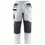 PANTALON DE TRAVAIL PEINTRE STRETCH BLANC/GRIS FONCÉ TAILLE 52C - BLAKLADER