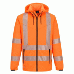 PORTWEST KX303 SWEAT À CAPUCHE ZIPPÉ HV KX3 ORANGE - TAILLE XL