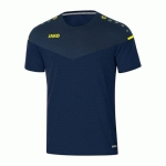 T-SHIRT DE FOOT MANCHES COURTES - JAKO - CHAMP 20 BLEU MARINE/JAUNE