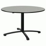 TABLE MALIBU Ø 120 T5 PC STR ISOSON GRIS 1400/NOIR NOIR 9005