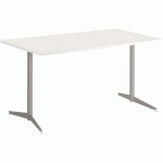 TABLE TAMARIS 120 X 80 PL.BLANC/BLANC PIET.SABLE/TRANSP.