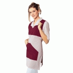 TABLIER MÉDICALE PONCHO V BORDEAUX RAYÉ BORDEAUX