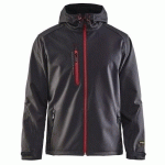 VESTE SOFTSHELL À CAPUCHE GRIS FONCÉ/ROUGE TAILLE XXL - BLAKLADER