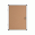 VITRINE INTÉRIEURE FOND LIÈGE PORTE BATTANTE CADRE ALUMINIUM BI-OFFICE ENCLORE - 4 FEUILLES