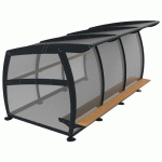 ABRI GOUTY 4.5 M FOND PMMA BANQUETTE TECK - MÉTAL GRIS 7016 - BUTON DESIGN