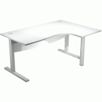 BUREAU COMPACT 90° DROIT VOILE DE FOND VISUAL 160 CM - BLANC - ARTARREDI