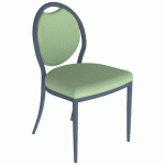 CHAISE 260 ALU ASS/DOS GINKGO MENTHE - 4P NOIR SABLÉ - MOBIDECOR