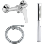 GROHE - MITIGEUR DOUCHE AIMÉ + DOUCHETTE SHIFT ELLIPSE + FLEXIBLE DOUCHE SILVERFLEX - CHROME - JACOB DELAFON