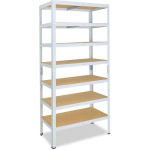 SHELFPLAZA - HOME 230X100X23CM ÉTAGÈRE CHARGE LOURDE BLANC / ETAGERE METALLIQUE 7 NIVEAUX / 125KG CAPACITÉ CHARGE / ETAGERE EN METAL, ÉTAGÈRES DE