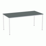 TABLE À MANGER VERSYS AVEC BASE GRIS CLAIR RAL 7035 160 X 80 X 743 CM GRIS FONCÉ
