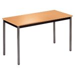 TABLE MODULAIRE DOMINO RECTANGLE - L. 120 X P. 60 CM - PLATEAU HÊTRE - PIEDS GRIS