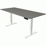 BUREAU RÉGLABLE MOVE 1 - BLANC - 180X80 CM - GRIS - KERKMANN