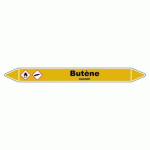 LOT DE 3 - MARQUEUR DE TUYAUTERIE - BUTÈNE - NFX 08-105 - VINYLE LAMINÉ 355 X 37 MM