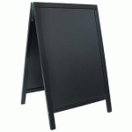 PANNEAU TROTTOIR WOODY, AVEC TABLEAU NOIR, NOIR