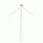 POTELET PROVINCE Ø114 MM CHAINES 2 ANNEAUX BOULE BLANC 9010 - PROCITY