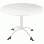 TABLE CANTATE FIXE Ø 120 CM PC BLANC/BLANC COTON - RODET
