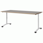 TABLE MALIBU 180X80 T3/T6 DL ST ALAISÉ BÉTON F186/BLC 9016