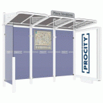 ABRI BUS CONVIVIALE 3 M CAISSON BARDAGE GAUCHE BLANC 9010 - PROCITY