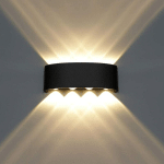 STOEX - APPLIQUE MURALE LED INTERIEUR ALUMINIUM MODERNE 8W , NOIR LAMPE MURALE LED POUR CHAMBRE MAISON COULOIR SALON (BLANC CHAUD)
