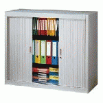 ARMOIRE MÉTAL À RIDEAUX DÉMONTABLE CLASSIQUE H 100 X L 120 CM UNICOLORE - GRIS CLAIR